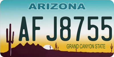 AZ license plate AFJ8755