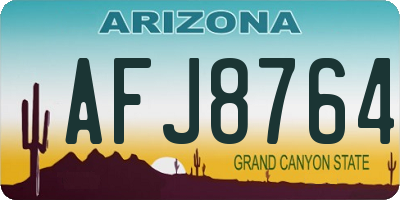 AZ license plate AFJ8764