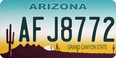 AZ license plate AFJ8772
