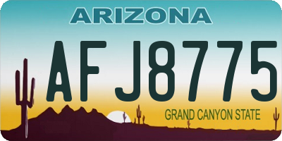 AZ license plate AFJ8775