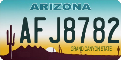 AZ license plate AFJ8782
