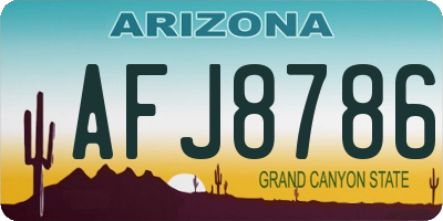 AZ license plate AFJ8786