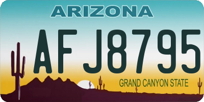 AZ license plate AFJ8795