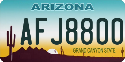 AZ license plate AFJ8800