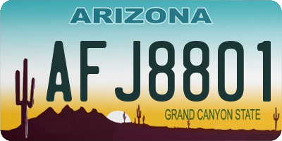 AZ license plate AFJ8801