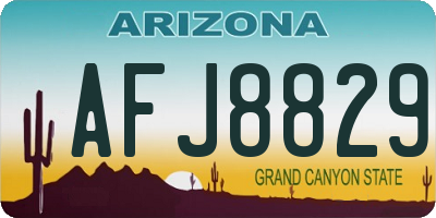 AZ license plate AFJ8829