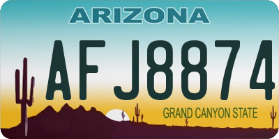 AZ license plate AFJ8874