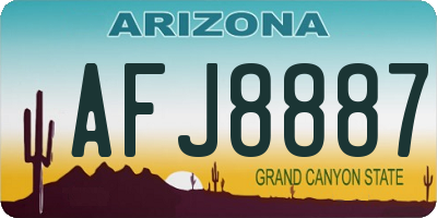 AZ license plate AFJ8887