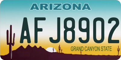 AZ license plate AFJ8902