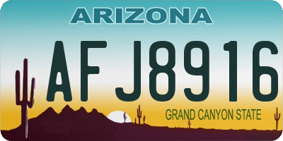 AZ license plate AFJ8916