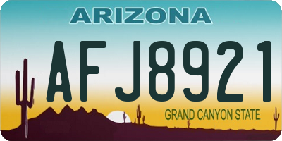 AZ license plate AFJ8921