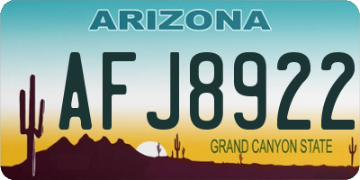 AZ license plate AFJ8922