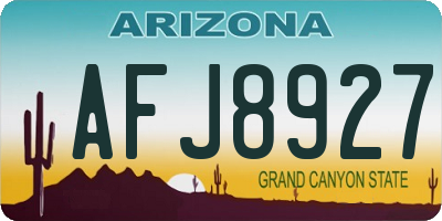 AZ license plate AFJ8927