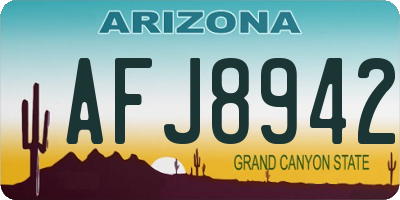 AZ license plate AFJ8942