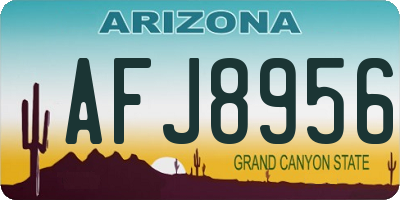 AZ license plate AFJ8956