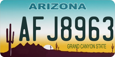 AZ license plate AFJ8963
