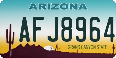 AZ license plate AFJ8964