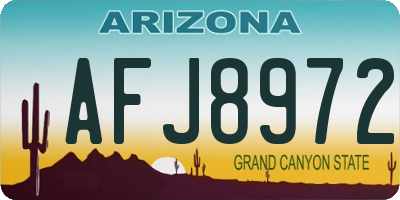 AZ license plate AFJ8972