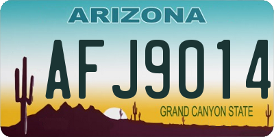 AZ license plate AFJ9014