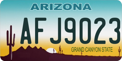 AZ license plate AFJ9023