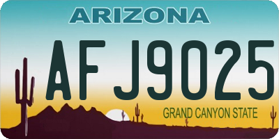 AZ license plate AFJ9025