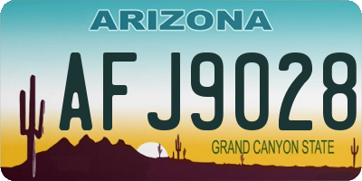 AZ license plate AFJ9028