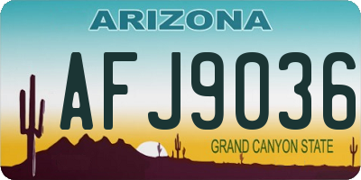 AZ license plate AFJ9036