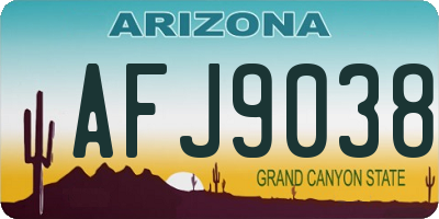 AZ license plate AFJ9038
