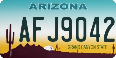 AZ license plate AFJ9042