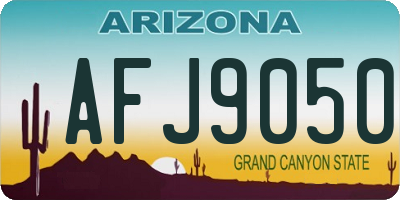 AZ license plate AFJ9050