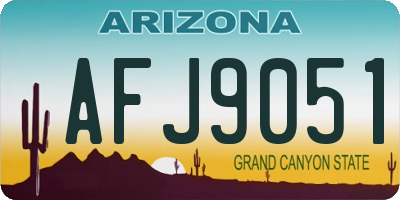 AZ license plate AFJ9051