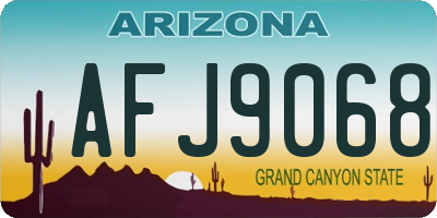 AZ license plate AFJ9068