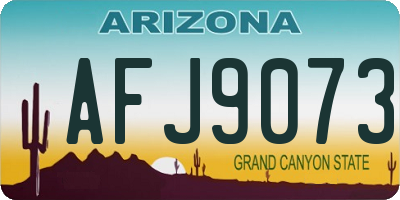 AZ license plate AFJ9073