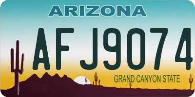 AZ license plate AFJ9074