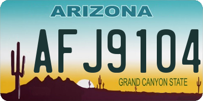 AZ license plate AFJ9104