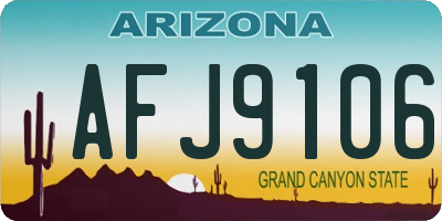 AZ license plate AFJ9106