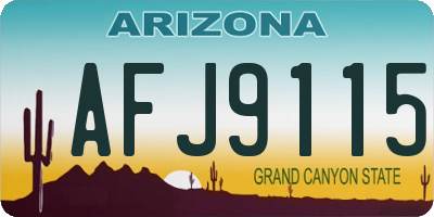 AZ license plate AFJ9115