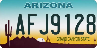 AZ license plate AFJ9128