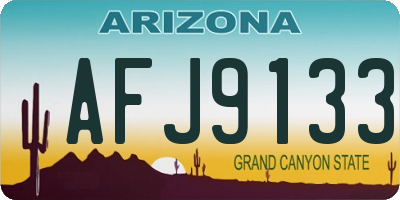 AZ license plate AFJ9133