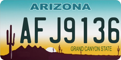 AZ license plate AFJ9136