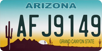 AZ license plate AFJ9149