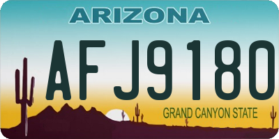 AZ license plate AFJ9180