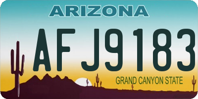 AZ license plate AFJ9183
