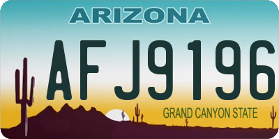 AZ license plate AFJ9196