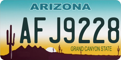 AZ license plate AFJ9228