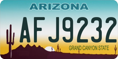 AZ license plate AFJ9232