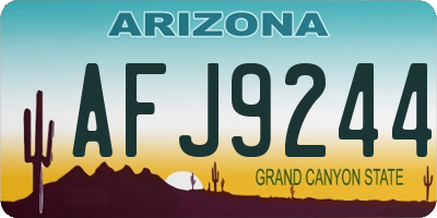 AZ license plate AFJ9244