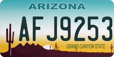 AZ license plate AFJ9253