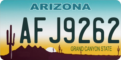 AZ license plate AFJ9262