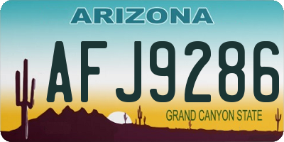 AZ license plate AFJ9286